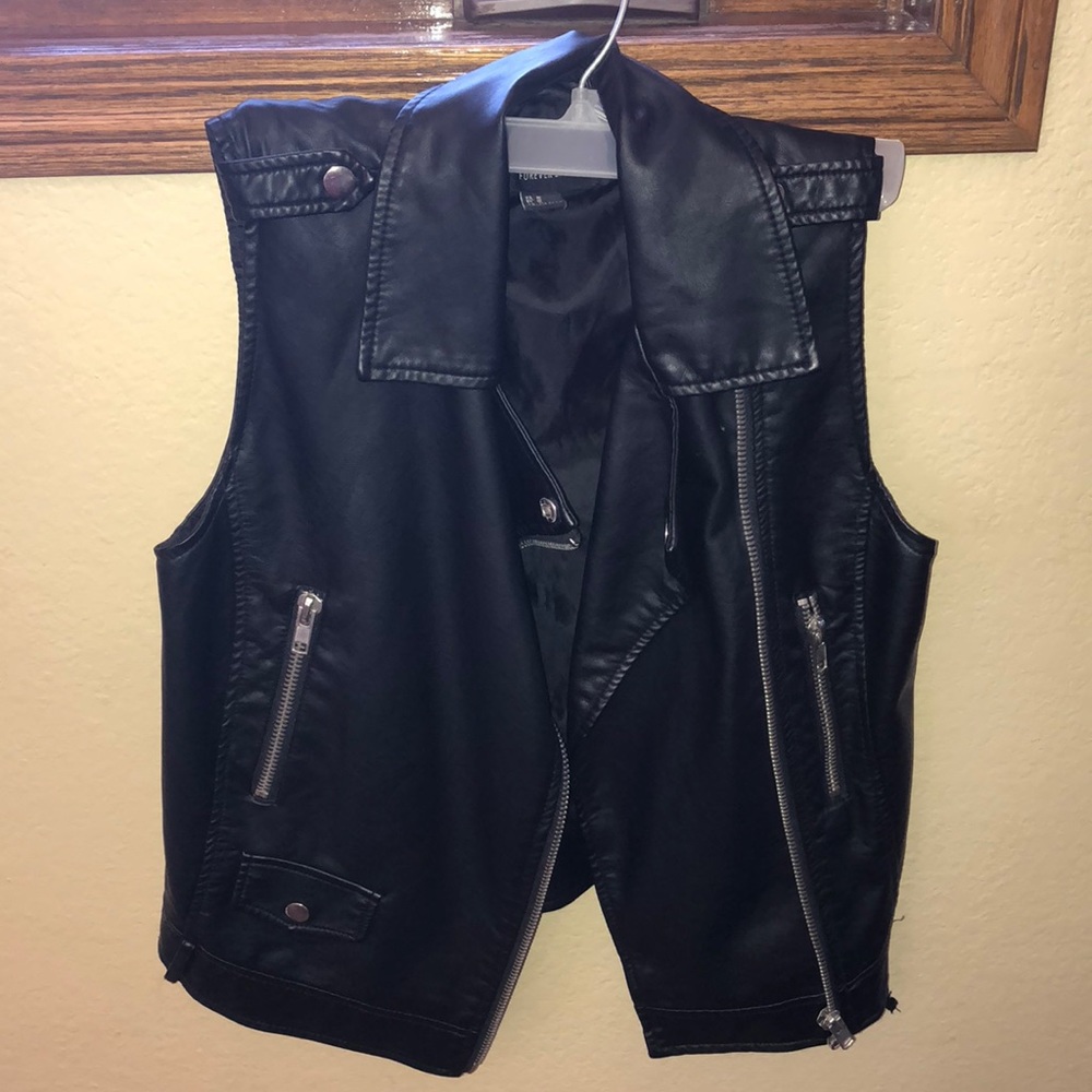 Forever 21 black pleather vest